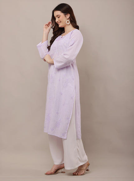 Women Chikankari Embroidered Straight Kurta