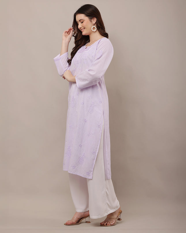 Women Chikankari Embroidered Straight Kurta