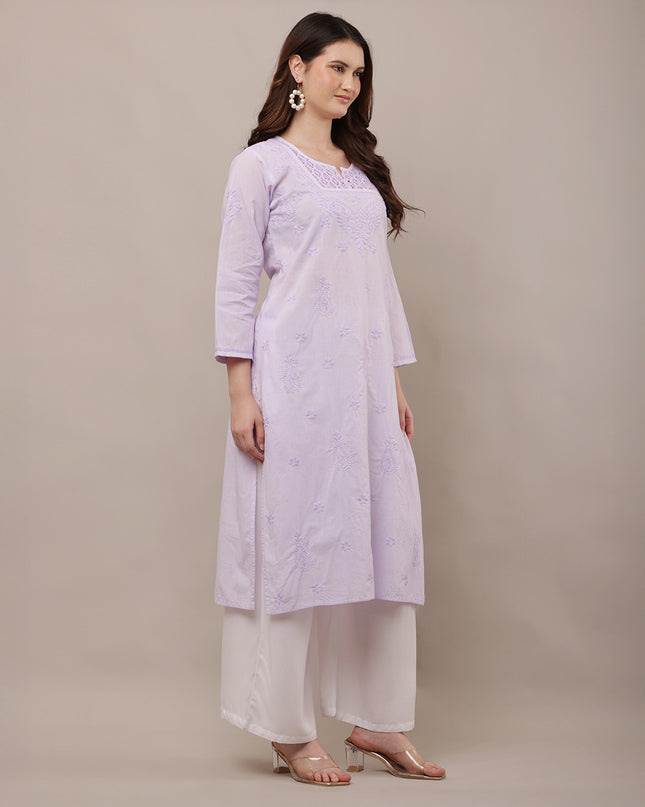 Women Chikankari Embroidered Straight Kurta