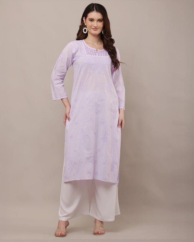 Women Chikankari Embroidered Straight Kurta
