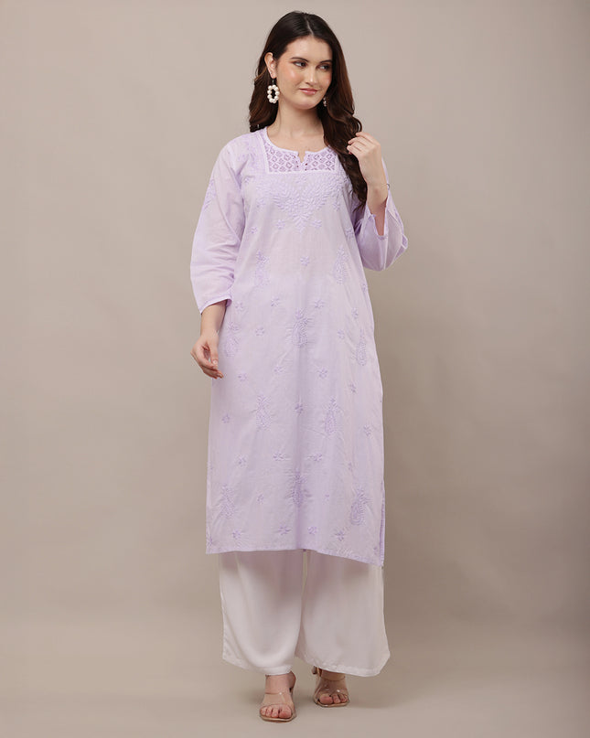 Women Chikankari Embroidered Straight Kurta