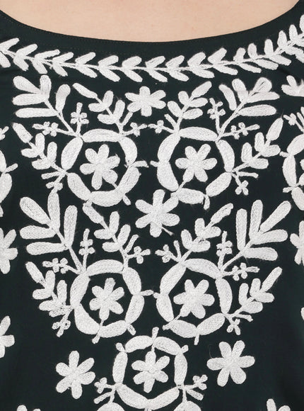 Chikankari Embroidered Spaghetti Strap Short Kurta