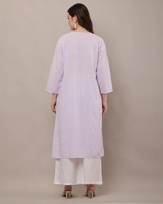 Women Chikankari Embroidered Straight Kurta