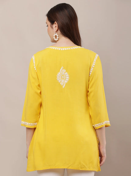 Hand-Embroidered 100% Chikankari Ethnic Kurti