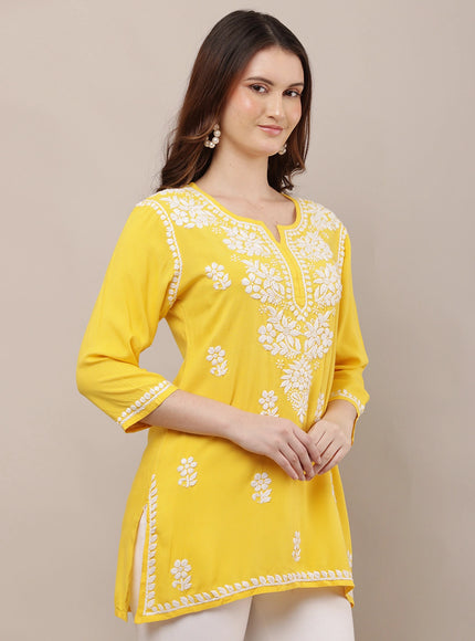 Hand-Embroidered 100% Chikankari Ethnic Kurti
