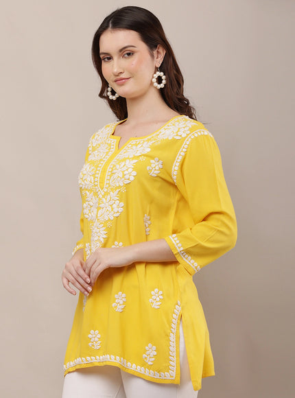 Hand-Embroidered 100% Chikankari Ethnic Kurti