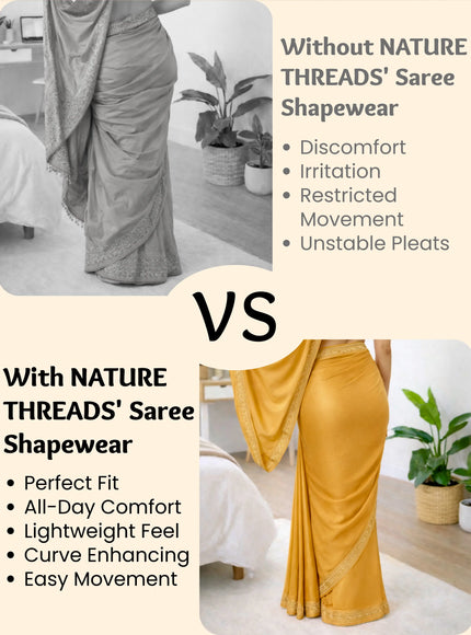 Saree Shapewear Petticoat for Women, Stretchable Cotton Blend