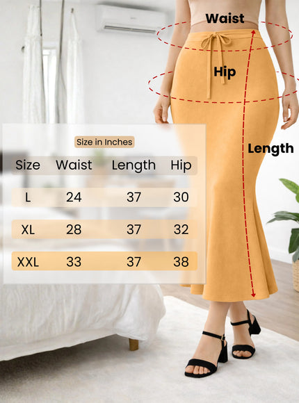 Saree Shapewear Petticoat for Women, Stretchable Cotton Blend