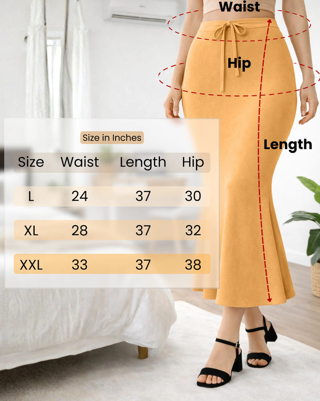 Saree Shapewear Petticoat for Women, Stretchable Cotton Blend