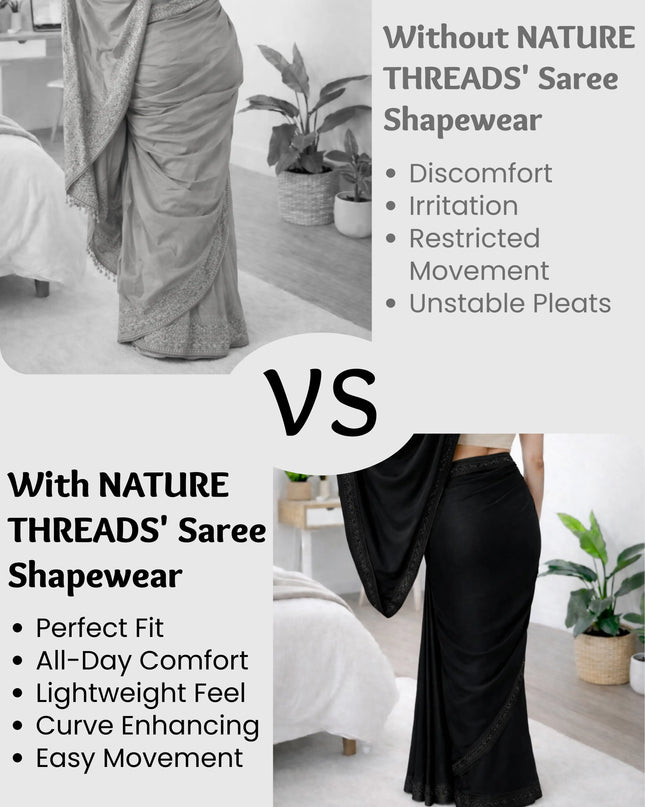 Saree Shapewear Petticoat for Women, Stretchable Cotton Blend