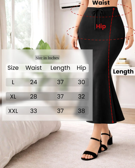 Saree Shapewear Petticoat for Women, Stretchable Cotton Blend