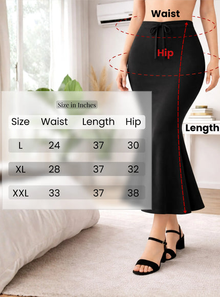 Saree Shapewear Petticoat for Women, Stretchable Cotton Blend