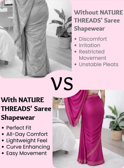Saree Shapewear Petticoat for Women, Stretchable Cotton Blend