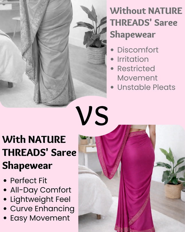 Saree Shapewear Petticoat for Women, Stretchable Cotton Blend