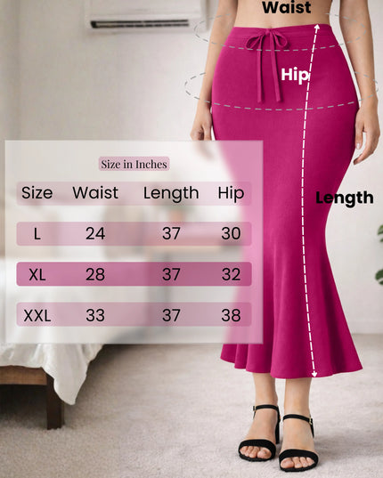 Saree Shapewear Petticoat for Women, Stretchable Cotton Blend