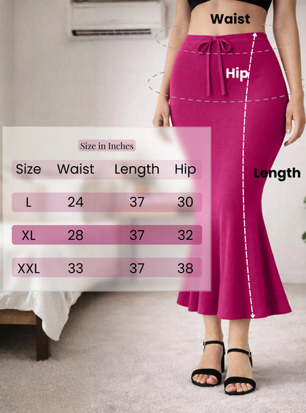 Saree Shapewear Petticoat for Women, Stretchable Cotton Blend