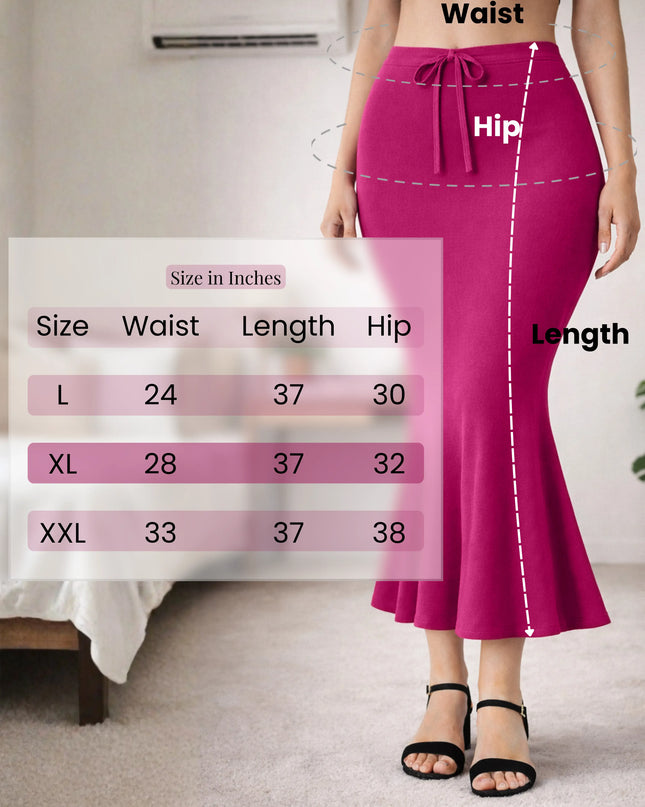 Saree Shapewear Petticoat for Women, Stretchable Cotton Blend