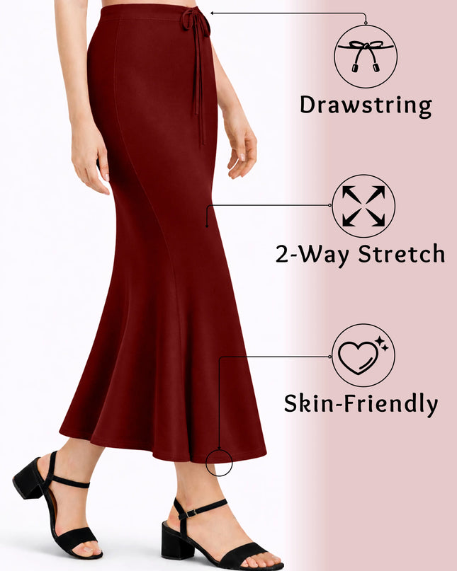 Saree Shapewear Petticoat for Women, Stretchable Cotton Blend