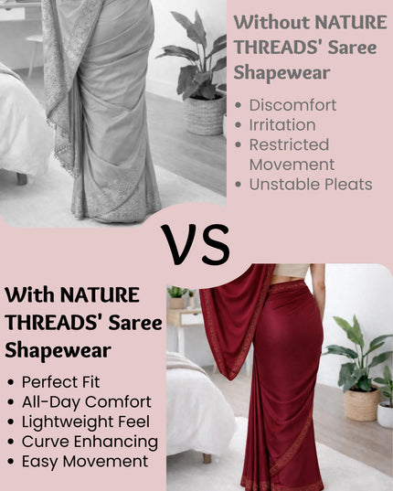 Saree Shapewear Petticoat for Women, Stretchable Cotton Blend