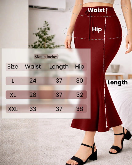 Saree Shapewear Petticoat for Women, Stretchable Cotton Blend