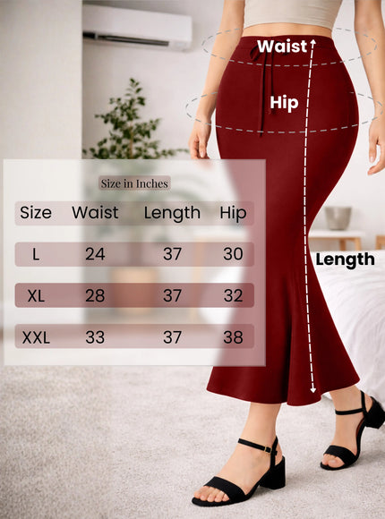Saree Shapewear Petticoat for Women, Stretchable Cotton Blend