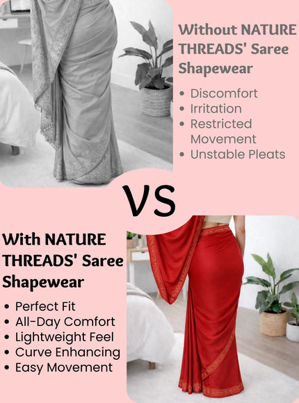 Saree Shapewear Petticoat for Women, Stretchable Cotton Blend