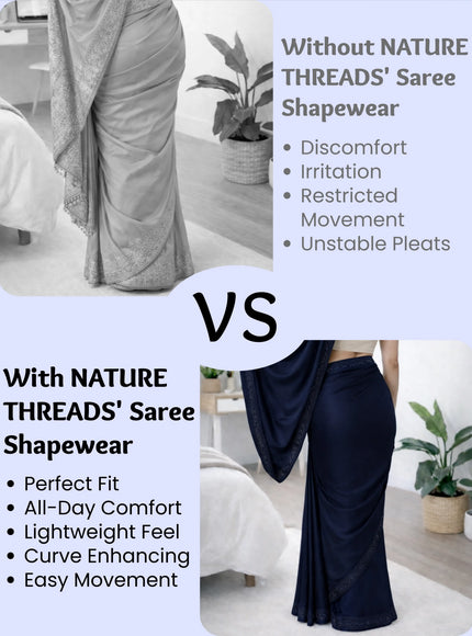 Saree Shapewear Petticoat for Women, Stretchable Cotton Blend