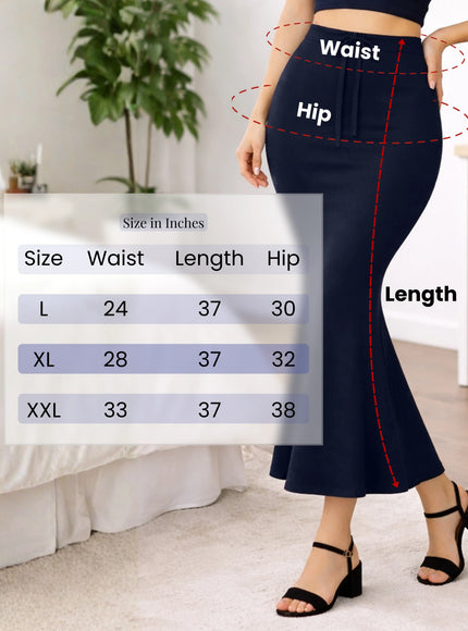 Saree Shapewear Petticoat for Women, Stretchable Cotton Blend