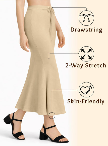 Saree Shapewear Petticoat for Women, Stretchable Cotton Blend