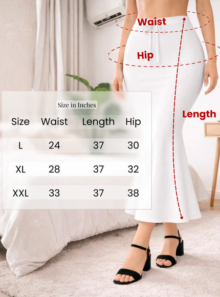 Saree Shapewear Petticoat for Women, Stretchable Cotton Blend