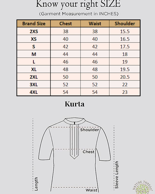 Men's Ethnic Short Kurta  100% Cotton