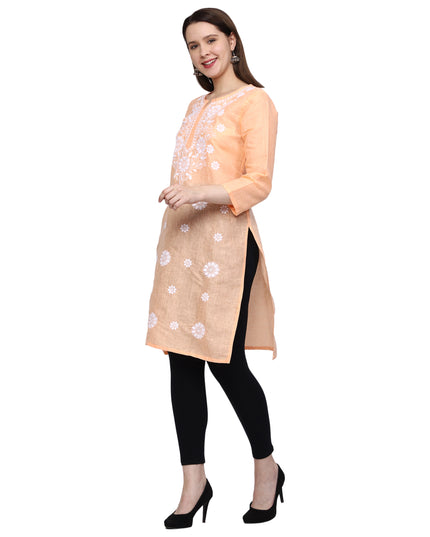 Lucknow Chikankari Regular Wear Khadi Cotton Kurti