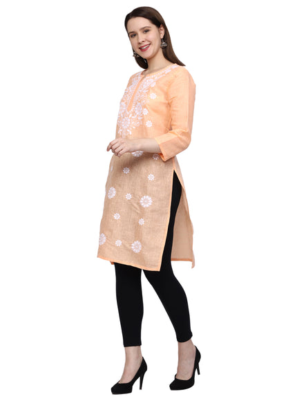 Lucknow Chikankari Regular Wear Khadi Cotton Kurti