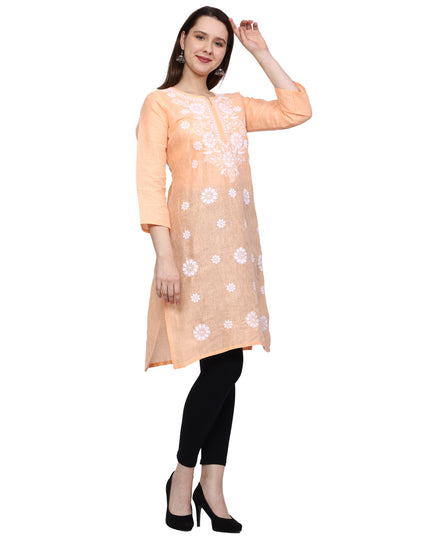 Lucknow Chikankari Regular Wear Khadi Cotton Kurti