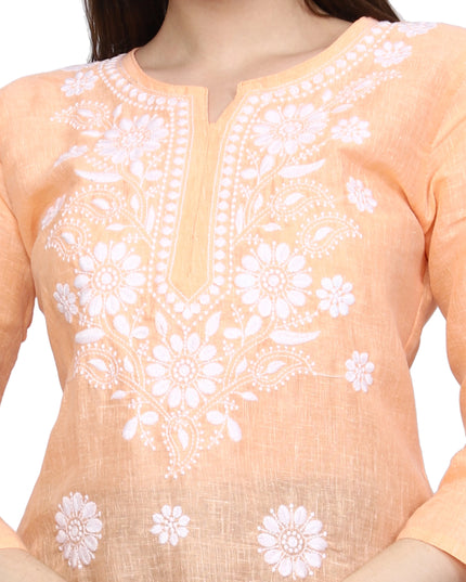 Lucknow Chikankari Regular Wear Khadi Cotton Kurti