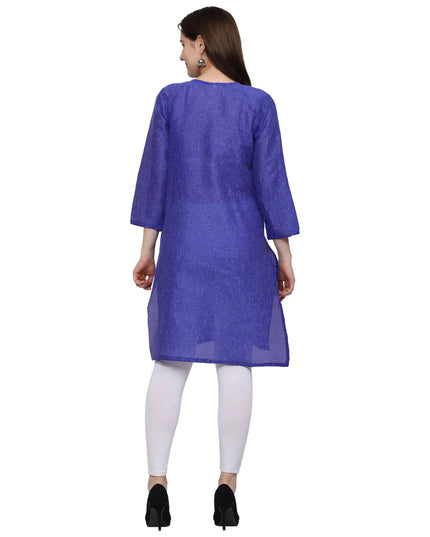 Lucknow Chikankari Regular Wear Khadi Cotton Kurti