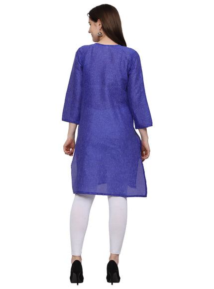 Lucknow Chikankari Regular Wear Khadi Cotton Kurti