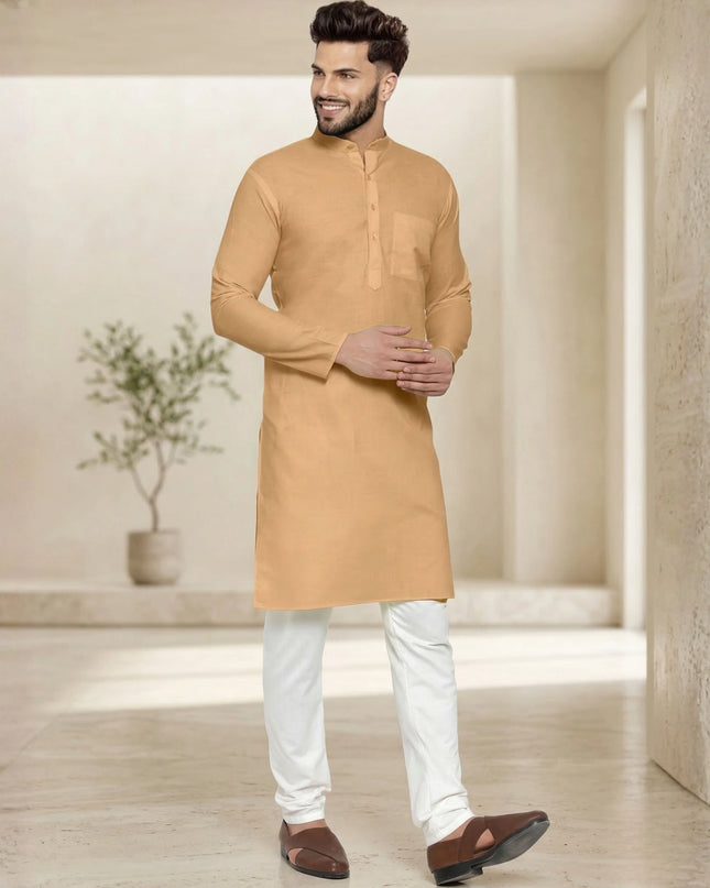Men's Cotton Blend Kurta Pyjama Set