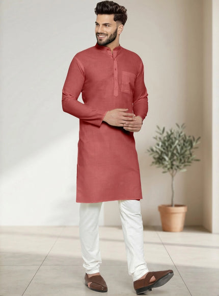 Men's Cotton Blend Kurta Pyjama Set