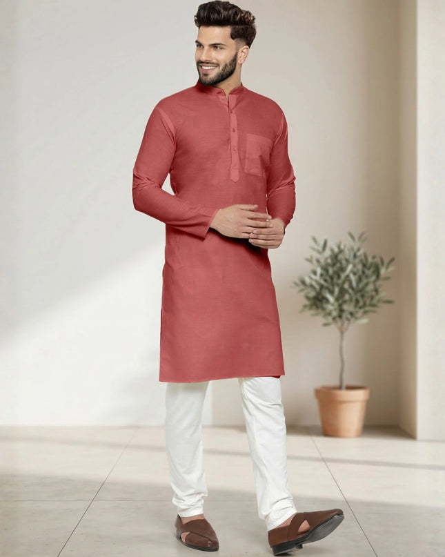 Men's Cotton Blend Kurta Pyjama Set