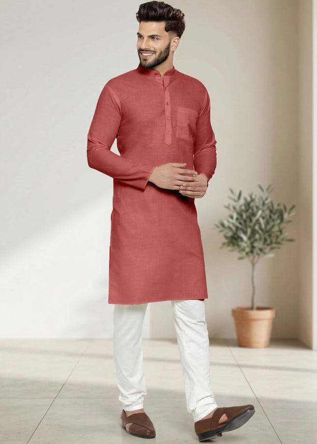 Men's Cotton Blend Kurta Pyjama Set