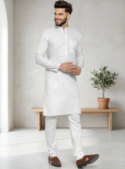 Men's Cotton Blend Kurta Pyjama Set