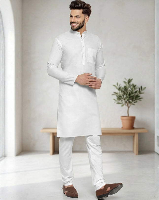 Men's Cotton Blend Kurta Pyjama Set