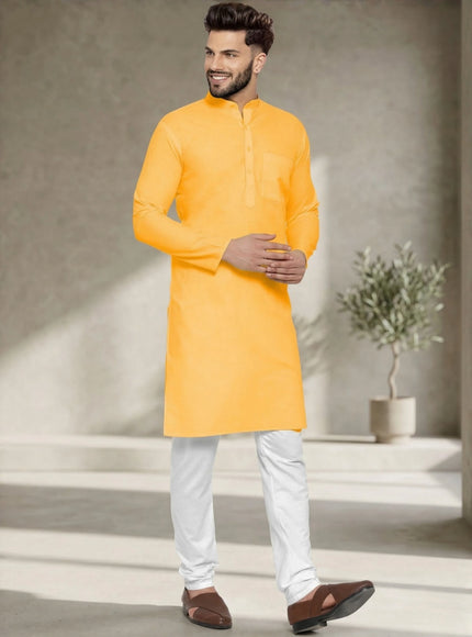 Men's Cotton Blend Kurta Pyjama Set