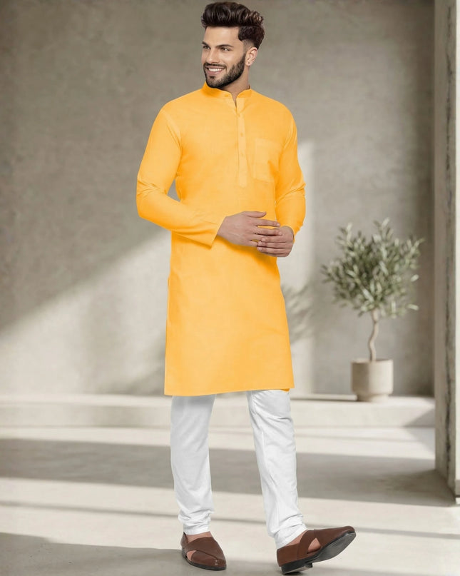 Men's Cotton Blend Kurta Pyjama Set