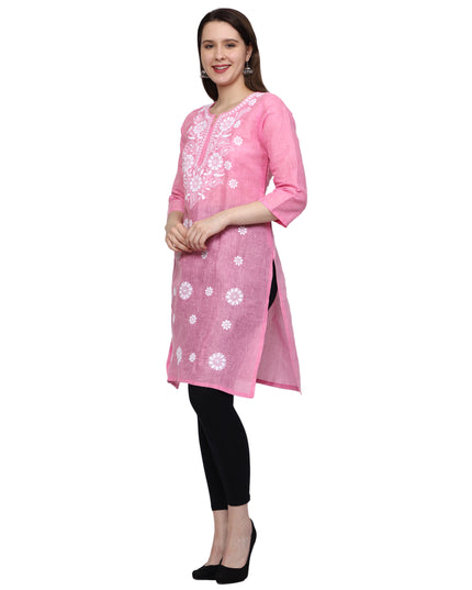 Lucknow Chikankari Regular Wear Khadi Cotton Kurti