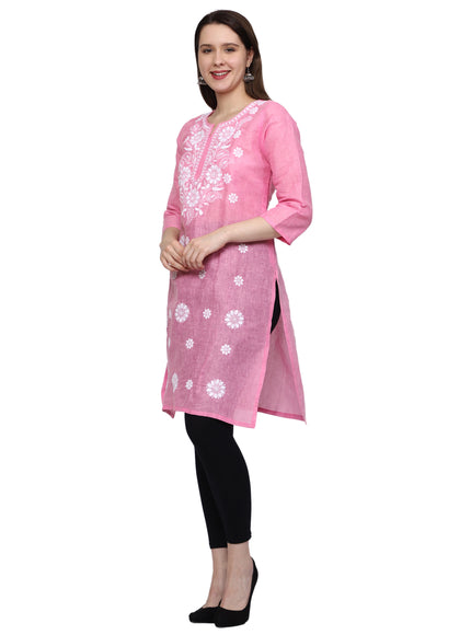 Lucknow Chikankari Regular Wear Khadi Cotton Kurti