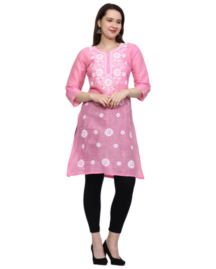 Lucknow Chikankari Regular Wear Khadi Cotton Kurti