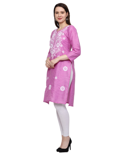 Lucknow Chikankari Regular Wear Khadi Cotton Kurti