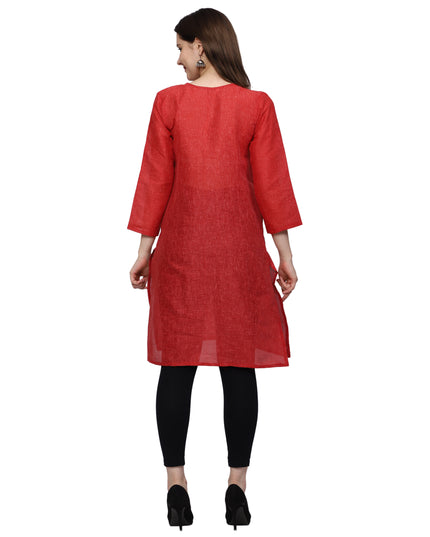 Lucknow Chikankari Regular Wear Khadi Cotton Kurti